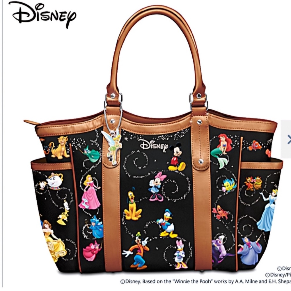 Bradford Exchange Disney Character Hobo Bag - Black and Brown NWOT